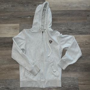 heathered gray hooded zip up American Eagle jacket size small